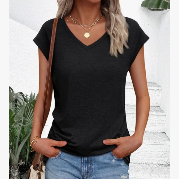 Everyday V-Neck Short Sleeve Tee - Black - Picture 5 of 9